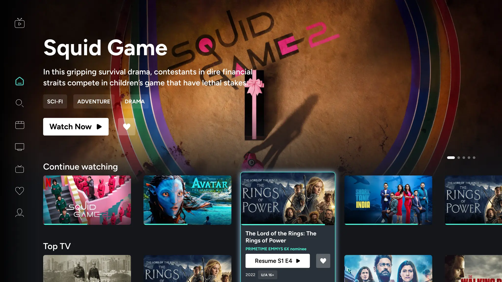 CAASTV App Home Screen