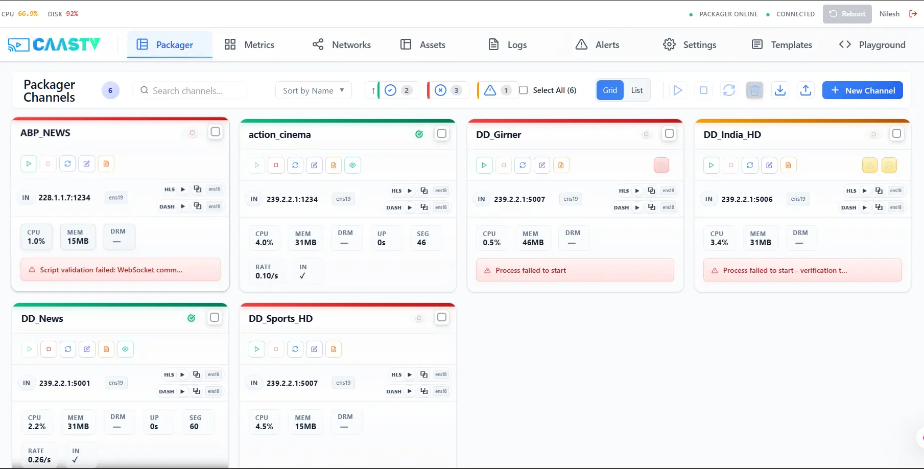 CAASTV Root Packager Dashboard